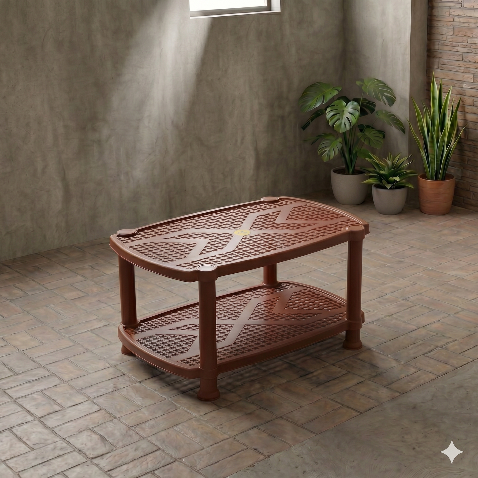 SMR-230 DOUBLE SHELF HOLE PLASTIC TABLE